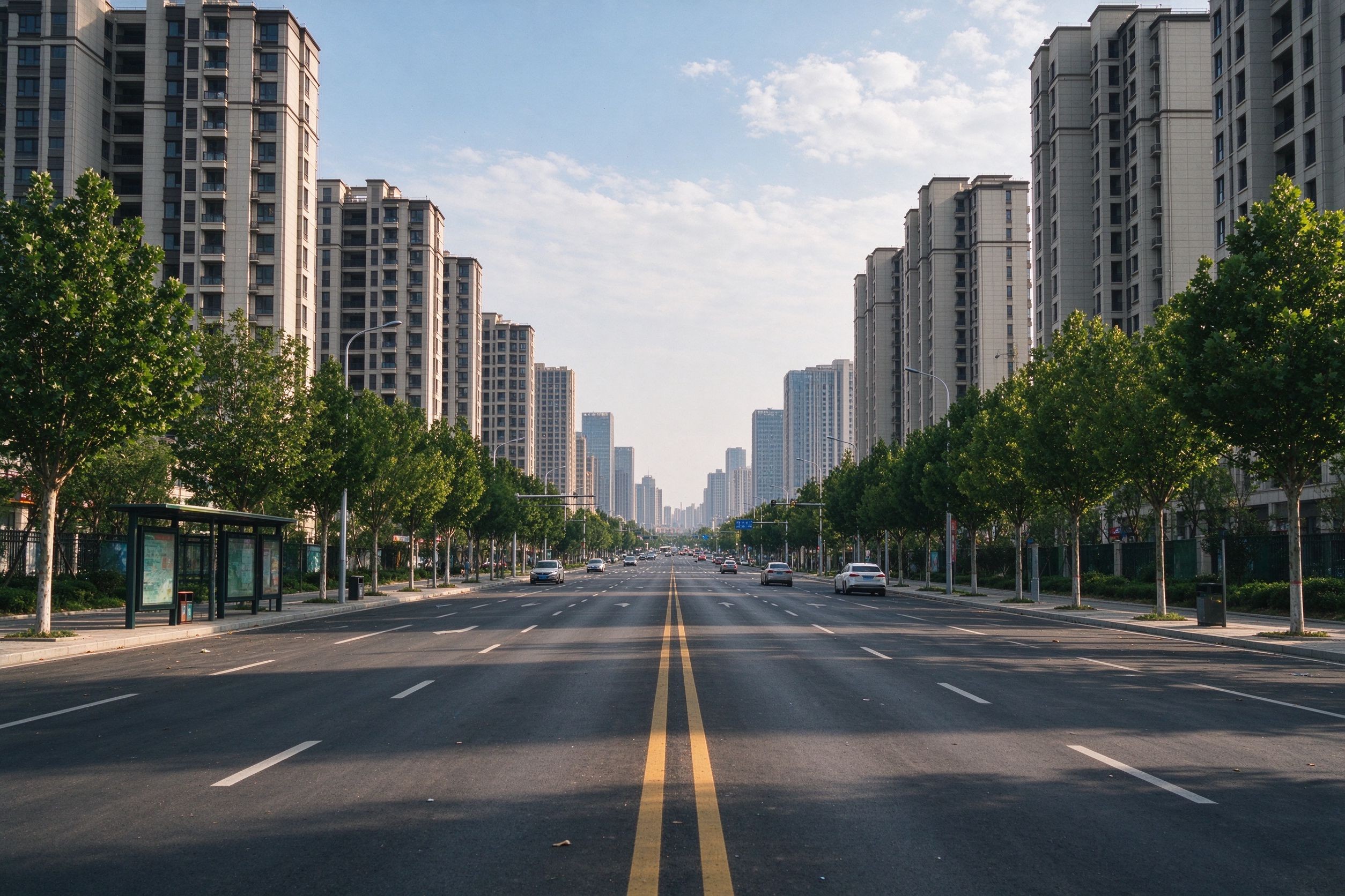 驿城区现代城市新区街景